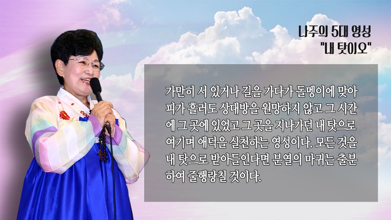 나주의 5대 영성- 내 탓이오에 관한 율리아님 말씀 요약  (음성)