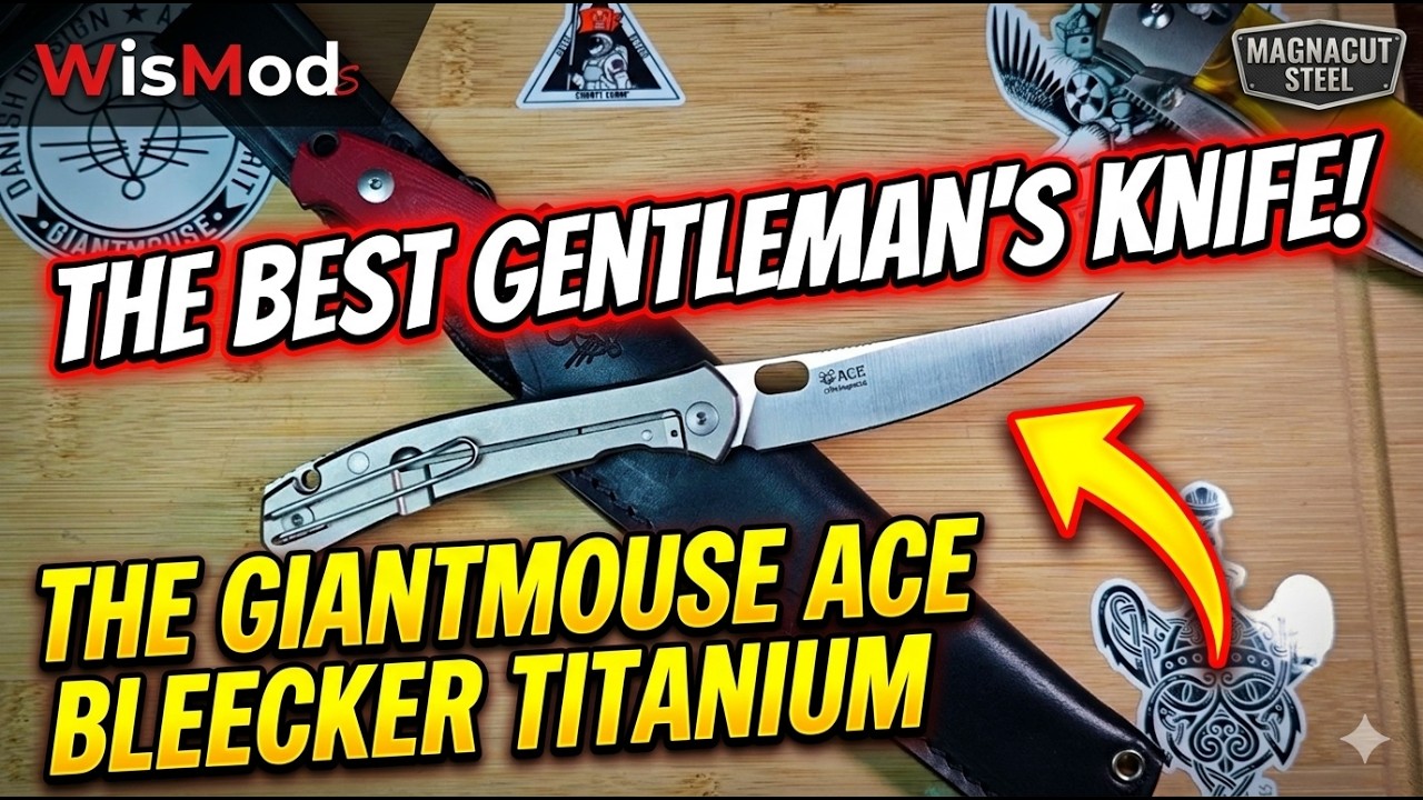 The best gentleman's knife with the sexiest Magnacut blade - the Giant Mouse Ace Bleecker Titanium!