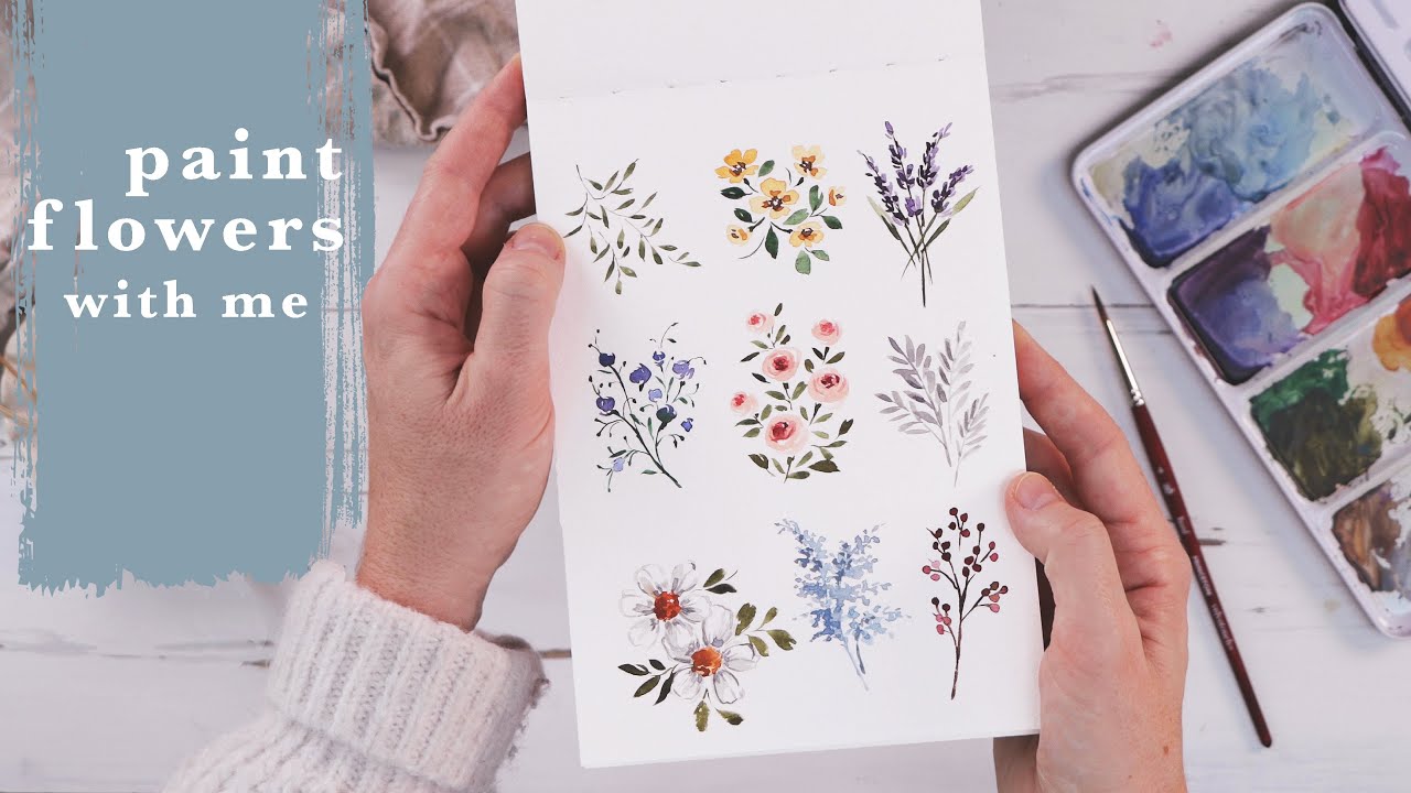 Delicate Watercolor Flowers | Beginner Paint Along