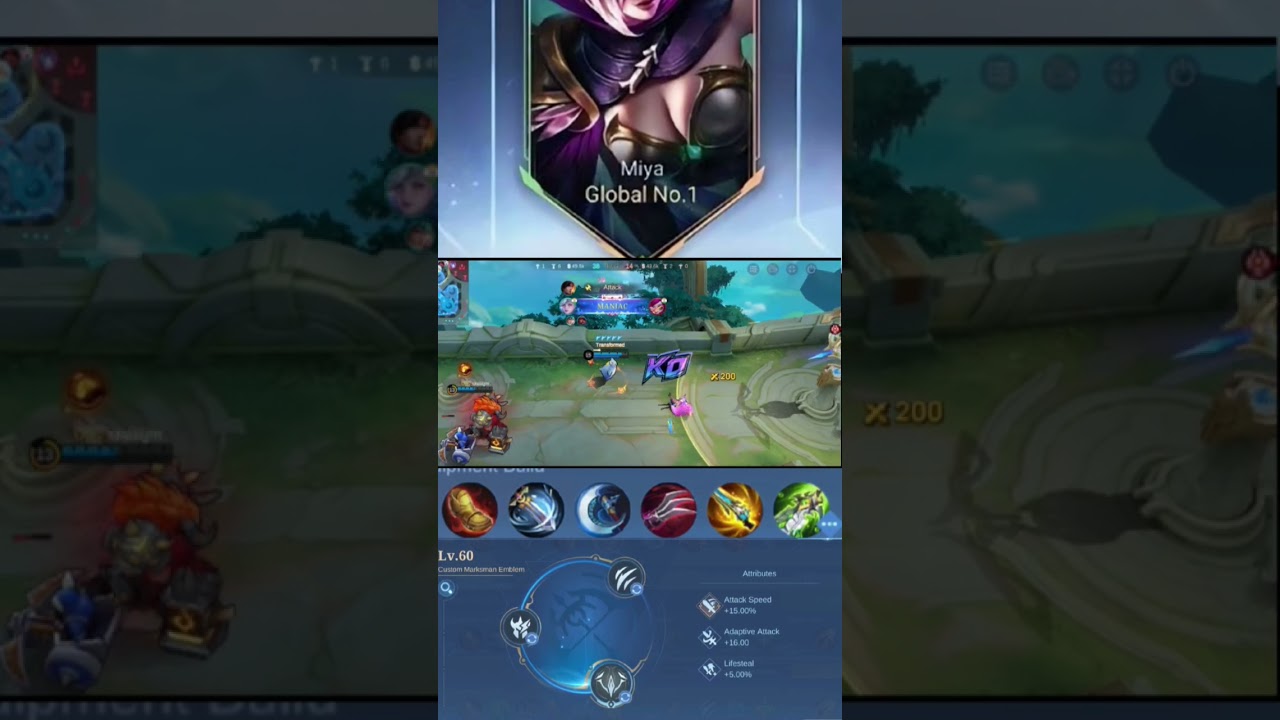 Miya global no 1😈👿 best build and emblem 