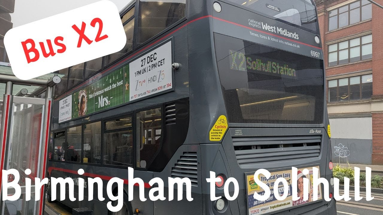 Winter fog in West midlands | Viewer's Request | Bus X2 Birmingham to Solihull | December 2025