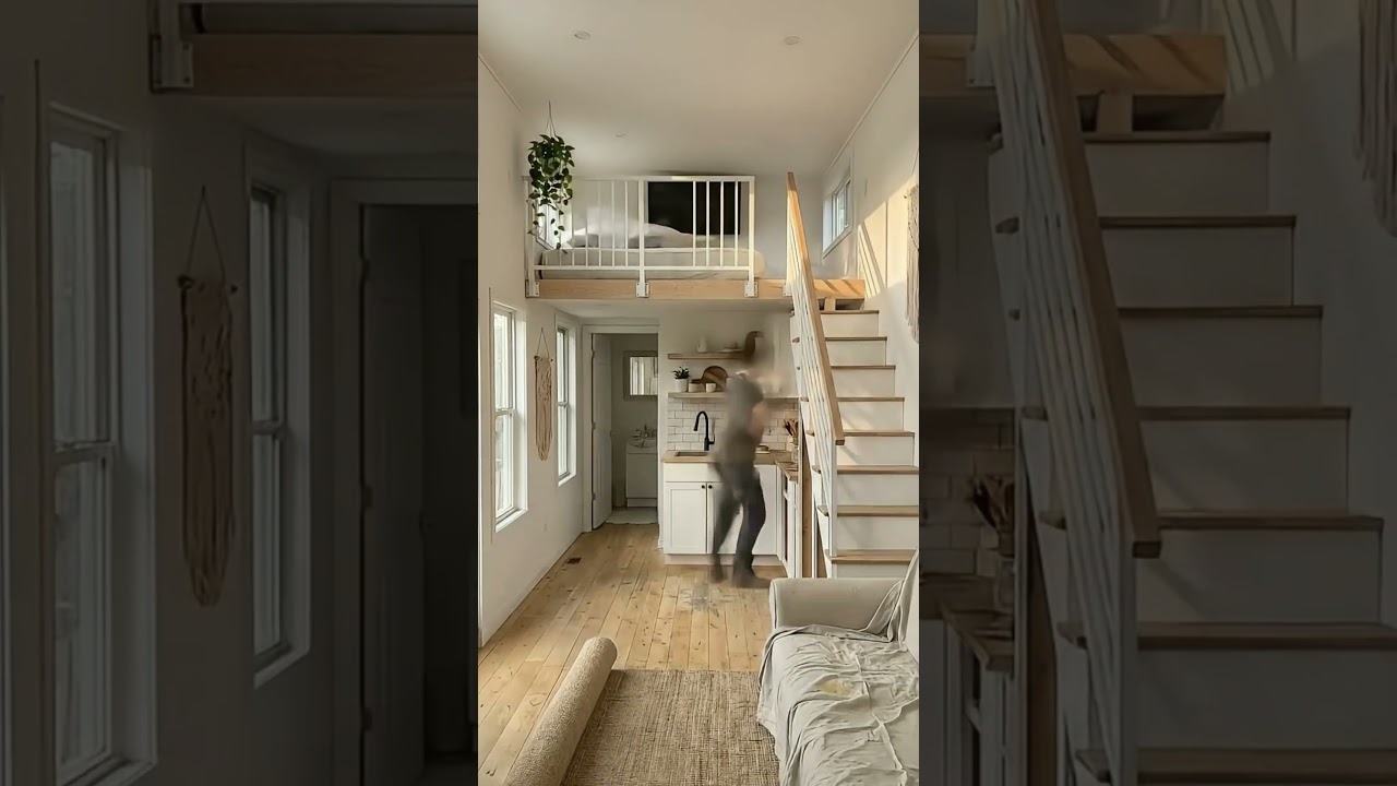 Scandi-Boho Tiny House Loft Reveal | Space-Saving Interior Tour 