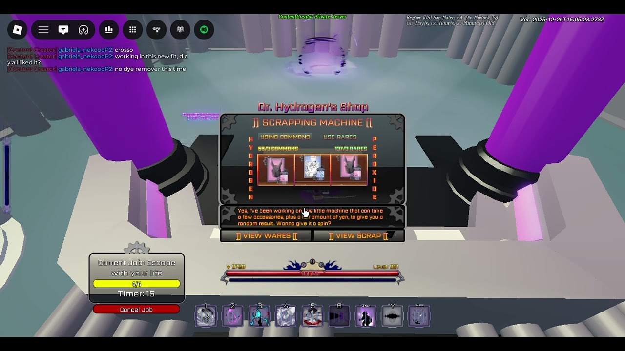 Dr. Hydrogen 01/06/2026 Soul Society (look description)