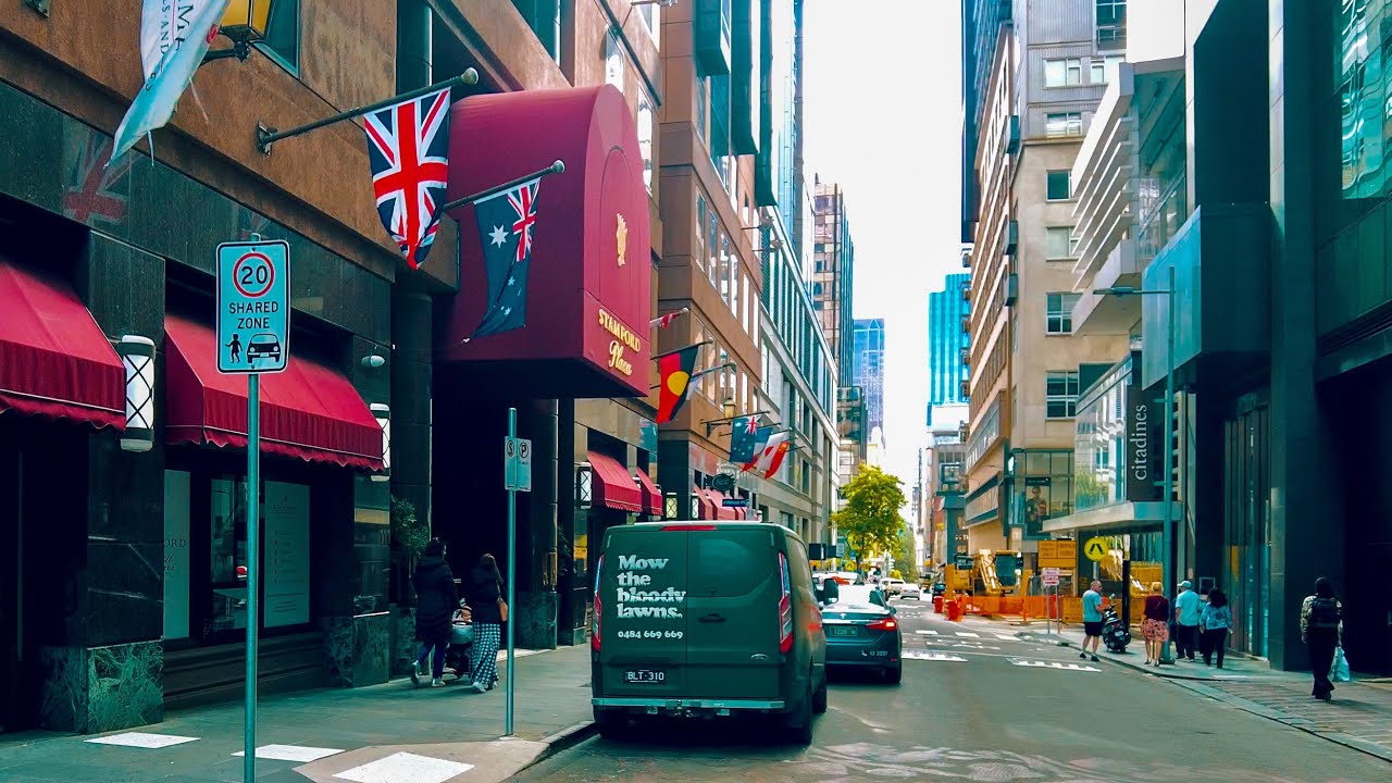 Little Collins Street, Melbourne, Australia | 4K | ASMR City Street Traffic People White Noise