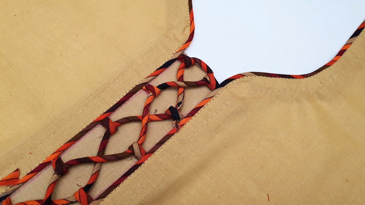 Latest Easy and Simple Shower Dori Neck Design for Kurti/Suit Cutting and Stitching