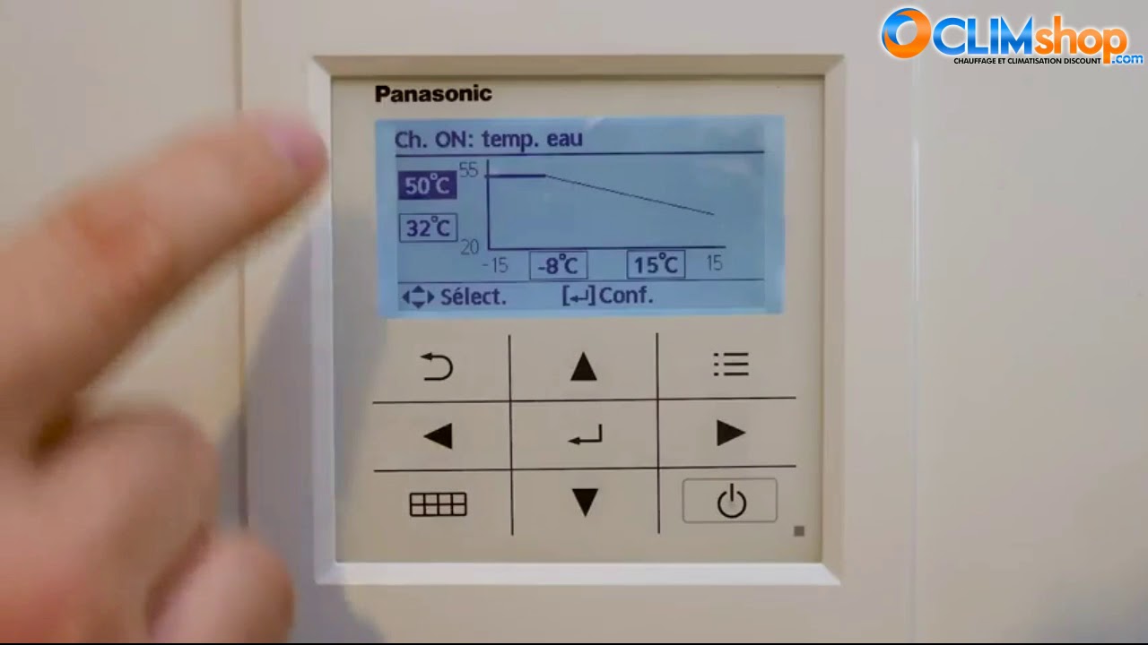 Comment paramétrer la loi d'eau d'une PAC Air/eau Panasonic AQUAREA