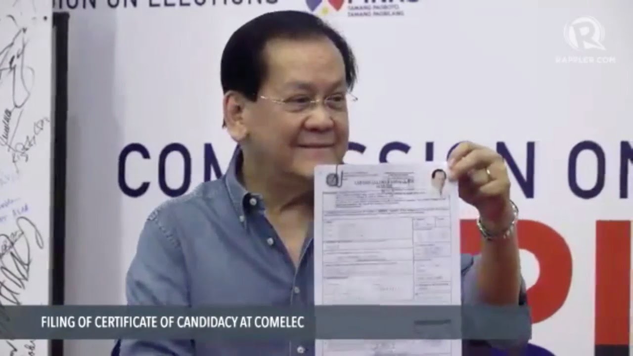 Serge Osme&ntilde;a files CoC for Senator