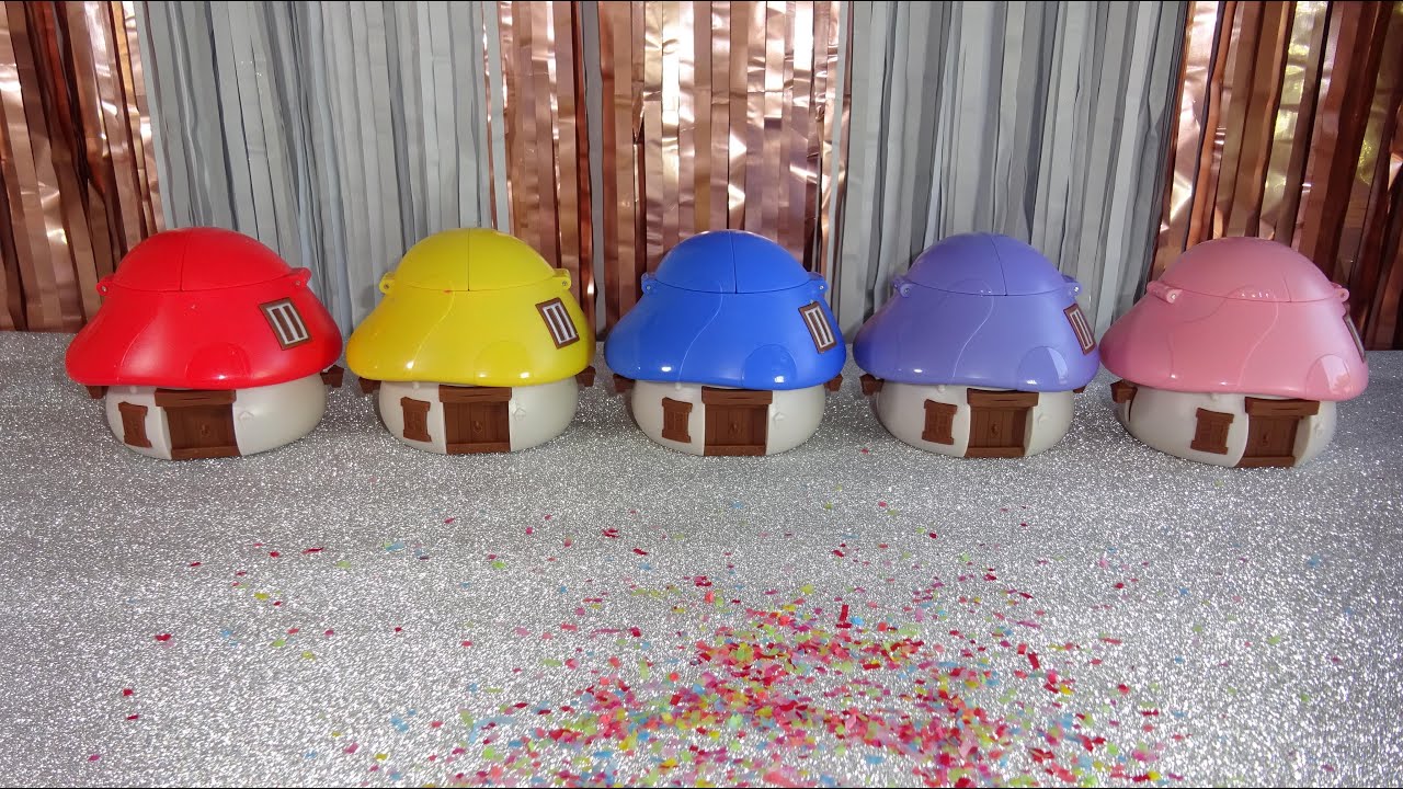 UNBOXING The Smurfs Mushroom Houses Surprise ASMR