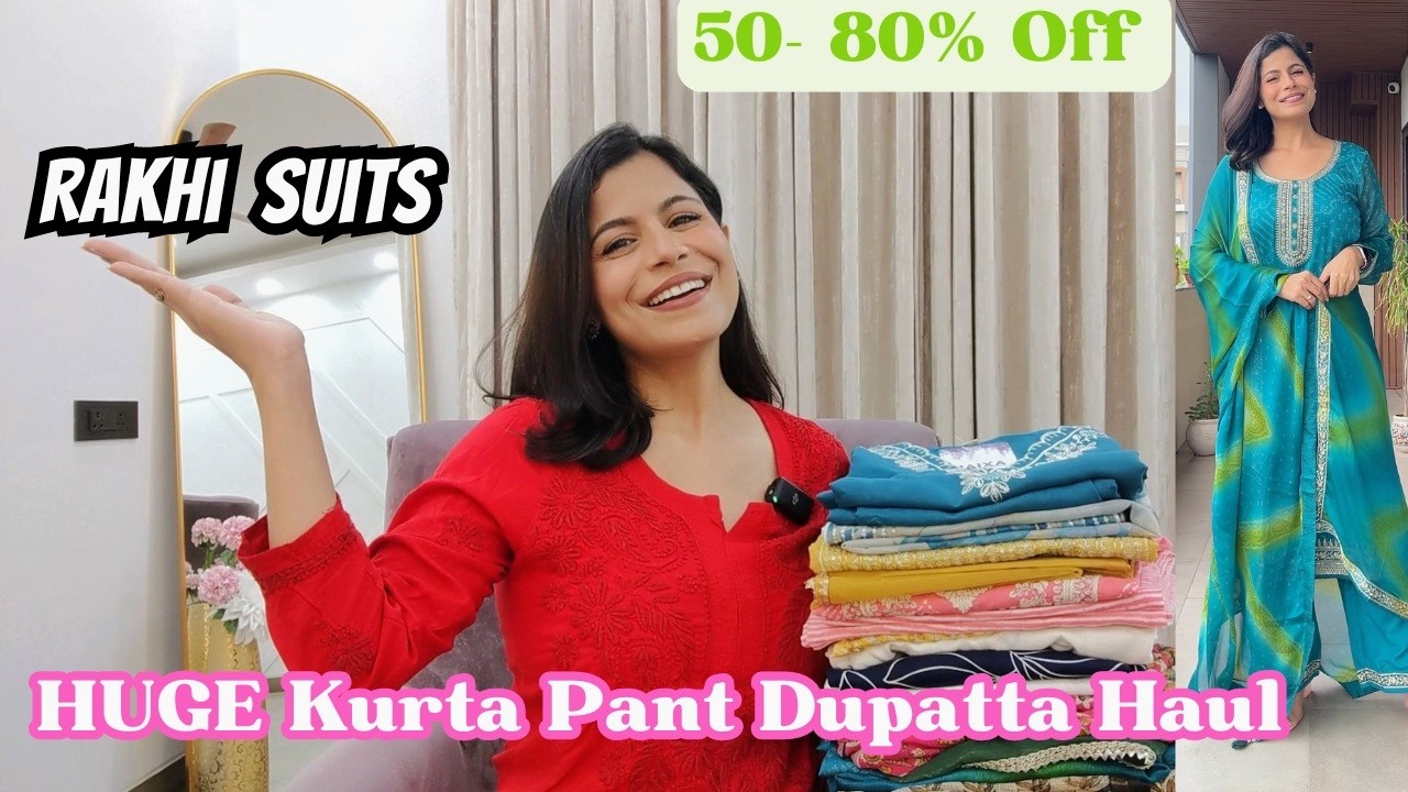 Huge Kurta Pant Dupatta Haul l Must Watch Haul l Rakhi Suits For Me & Mom l Dream Simple