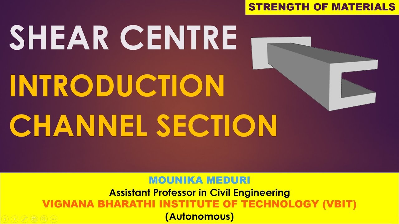 Shear Center - Introduction, Derivation of shear Center for Channel Section (C-Section)