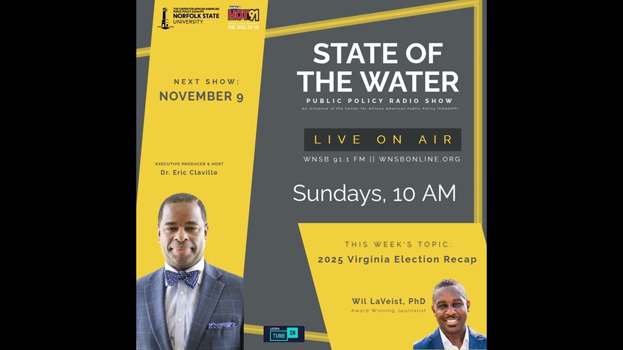 State Of The Water - November 9, 2025 - Special Guest: Will LaVeist, PhD Election Recap
