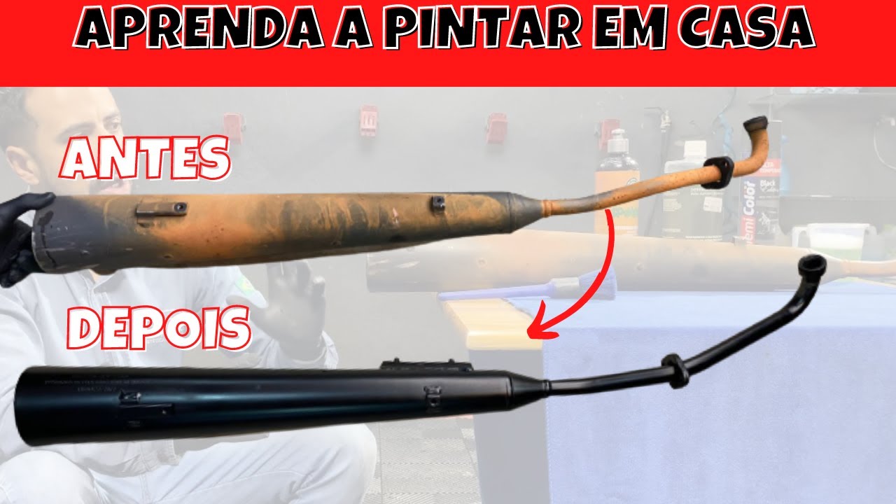 COMO LIMPAR E PINTAR ESCAPE DE MOTO EM CASA