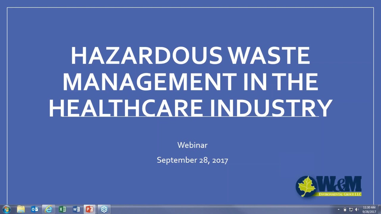 Medical Hazardous Waste Management Training