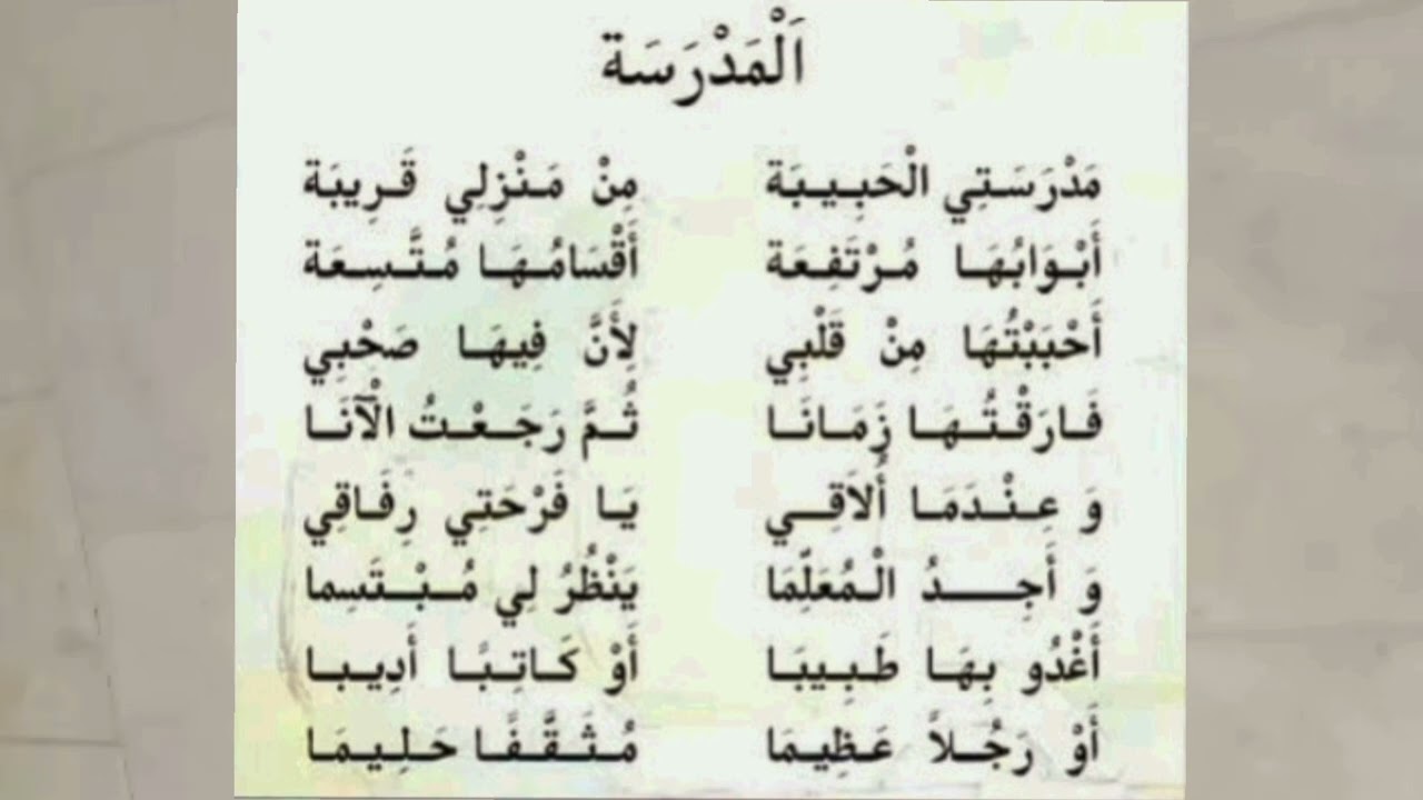 مدرستي  أنشودة السنة الأولى و الثانية ابتدائي  مكررة من أجل الحفظ السريع بصوت قرة عيني و لؤلؤة حياتي