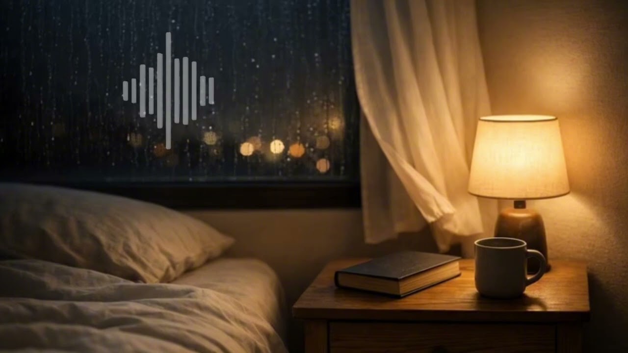 Sleepy Piano Vibes 잠들기 전 무드 | Rain Window & Warm Lamp