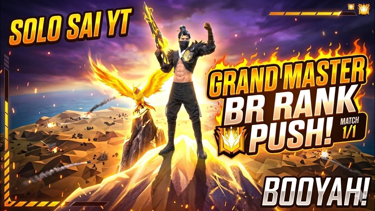BR RANK push in grand master 🎮📈#freefire 