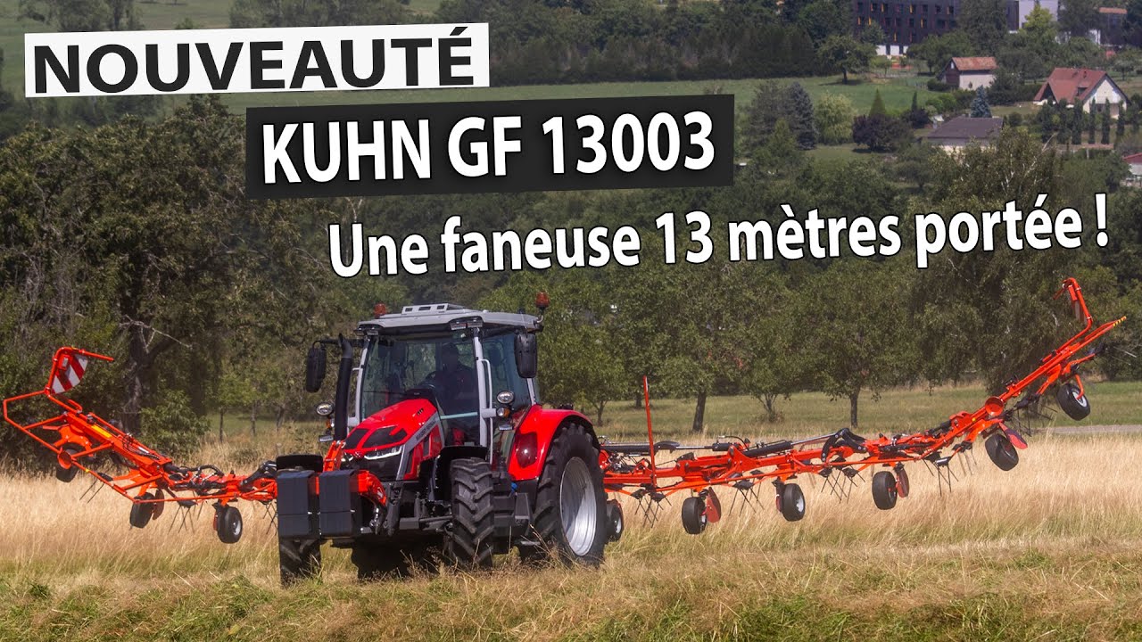 Nouvelle faneuse 13 mètres portée KUHN GF 13003