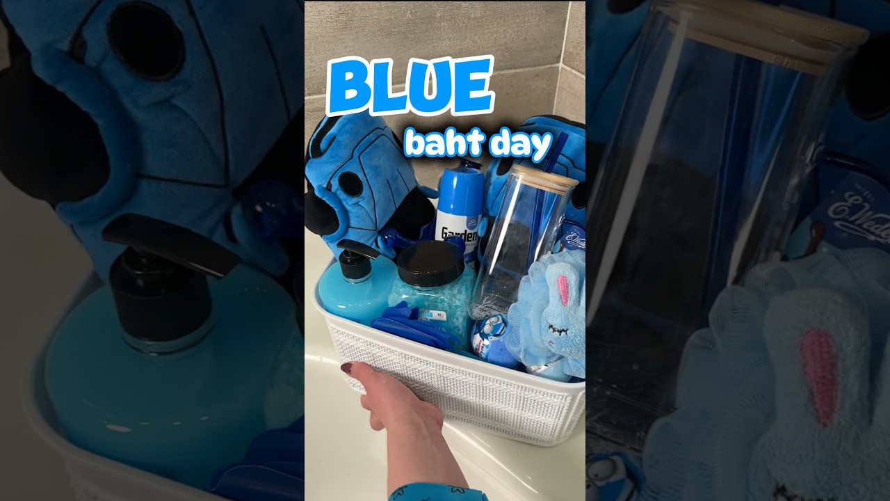 BLUE bath day🩵#asmr
