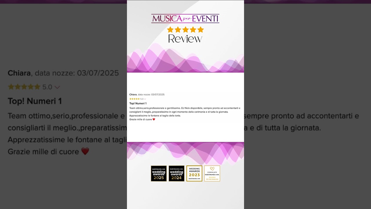 Recensione, Review, Matrimonio | musica-per-eventi.com