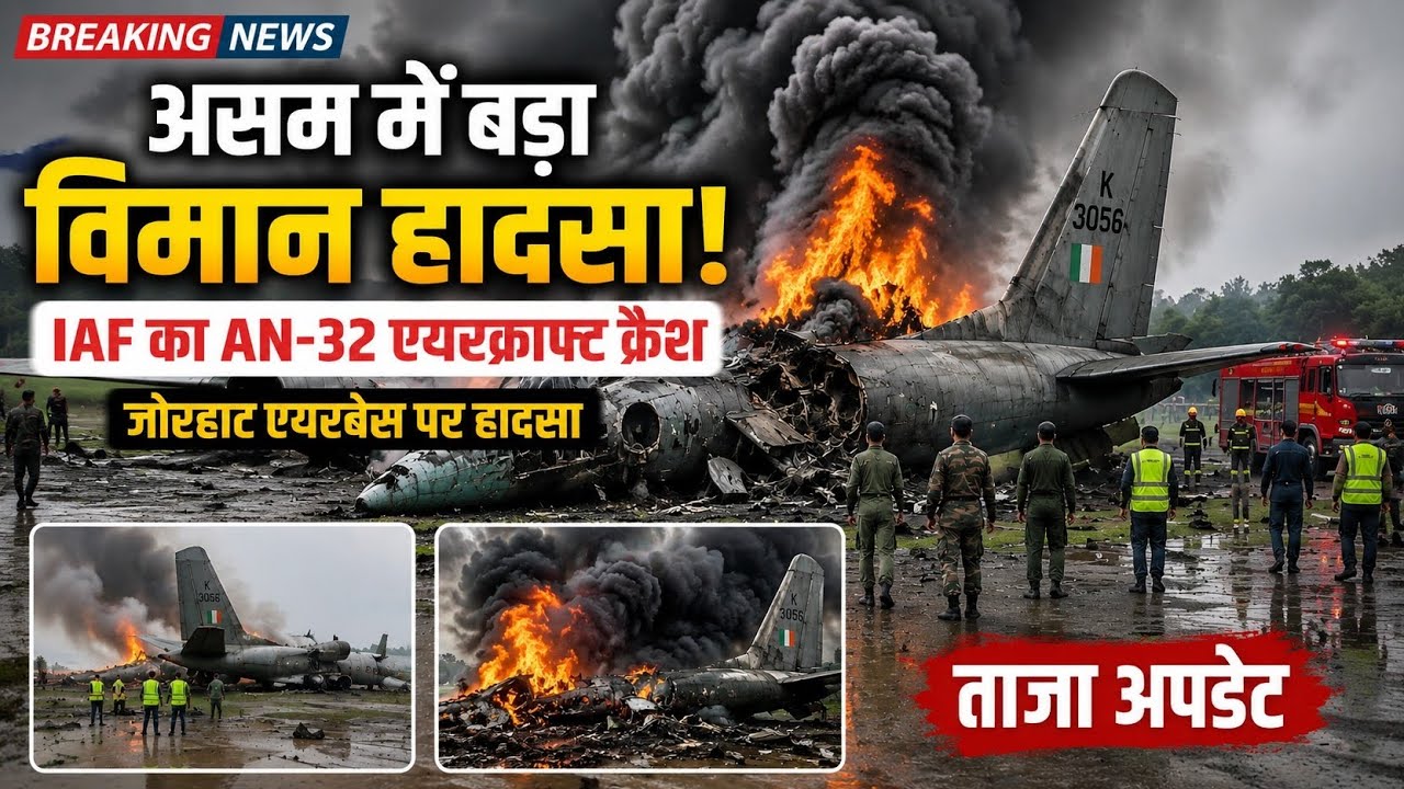 Assam Plane Crash: IAF AN-32 Aircraft Crashes at Jorhat Airbase | Breaking News