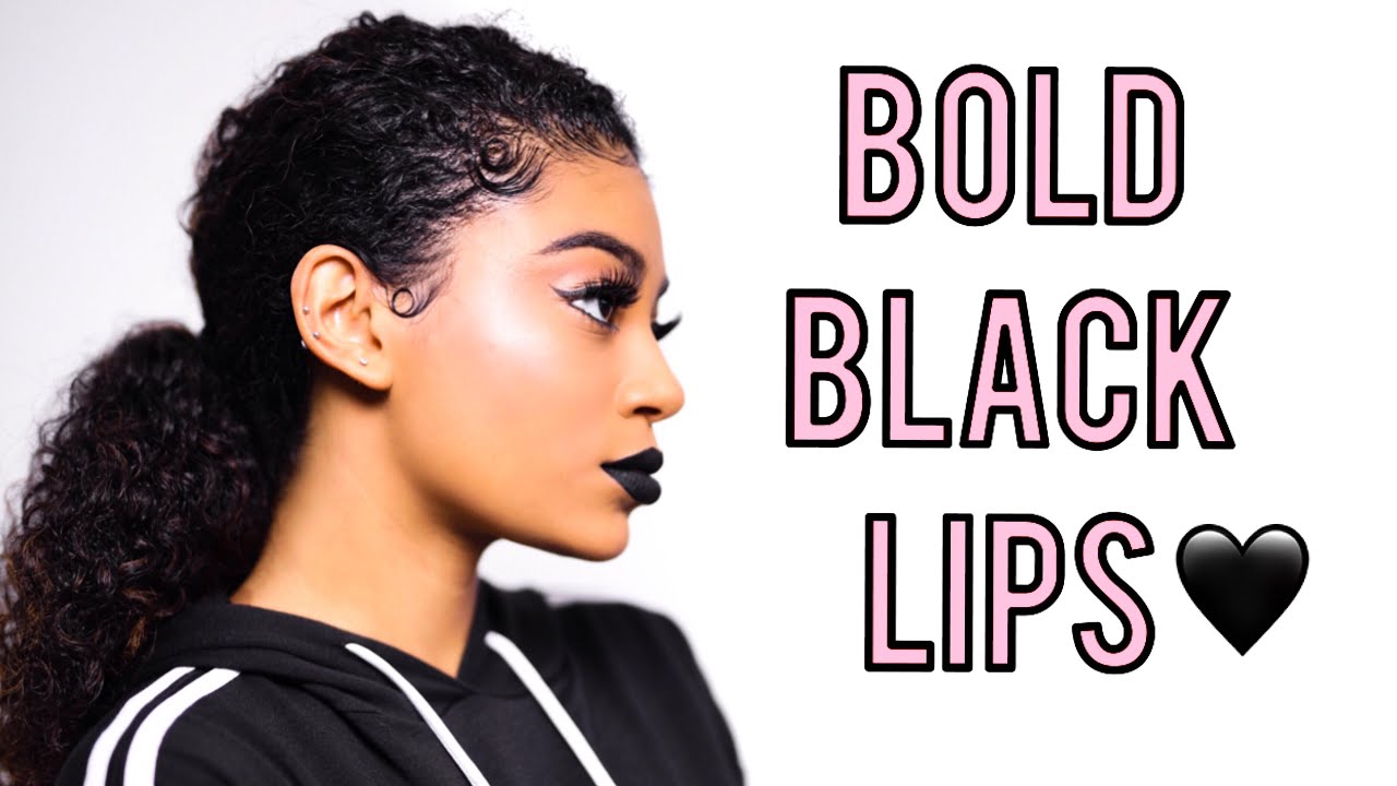 BOLD BLACK LIP MAKEUP TUTORIAL | jasmeannnn