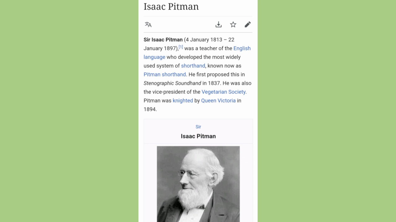 Brief introduction of Pitman Shorthand
