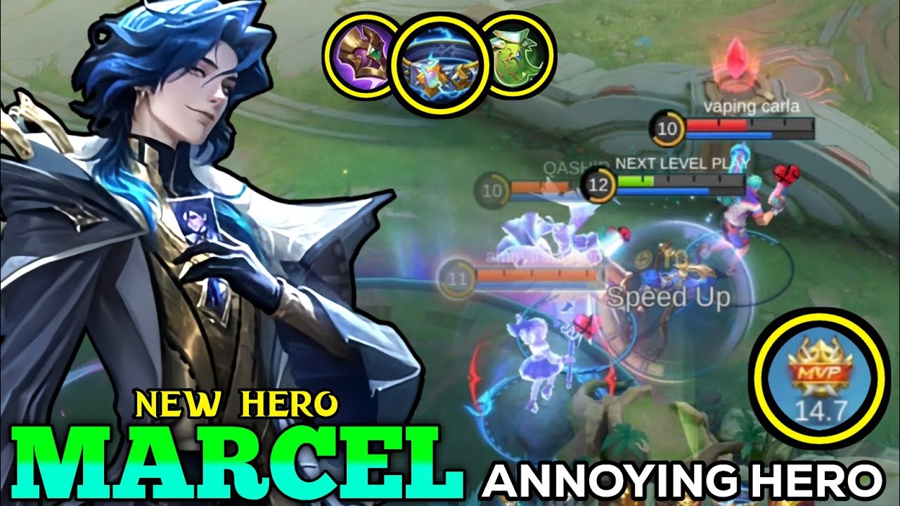 Marcel MLBB New Hero!! MVP 14.7 Point Super Support!! - New Hero Tryout - MLBB