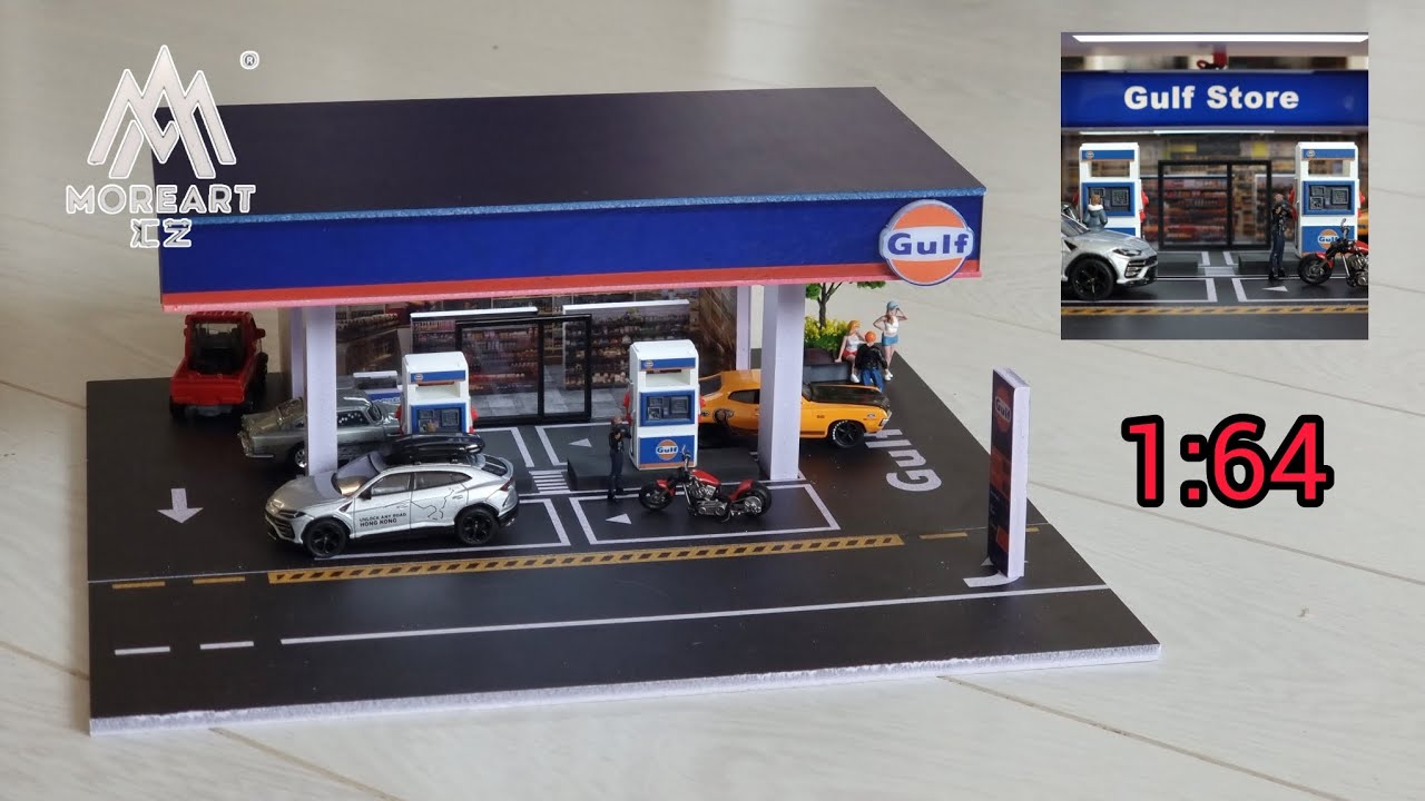 Moreart Gulf gas station Unboxing Review. Perfect to display your Diecast Cars 📸