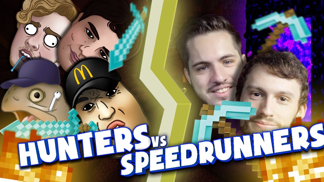 VOD // Minecraft Manhunt 1 - Potatoz, Grimkujow, Theorus, Flygoow