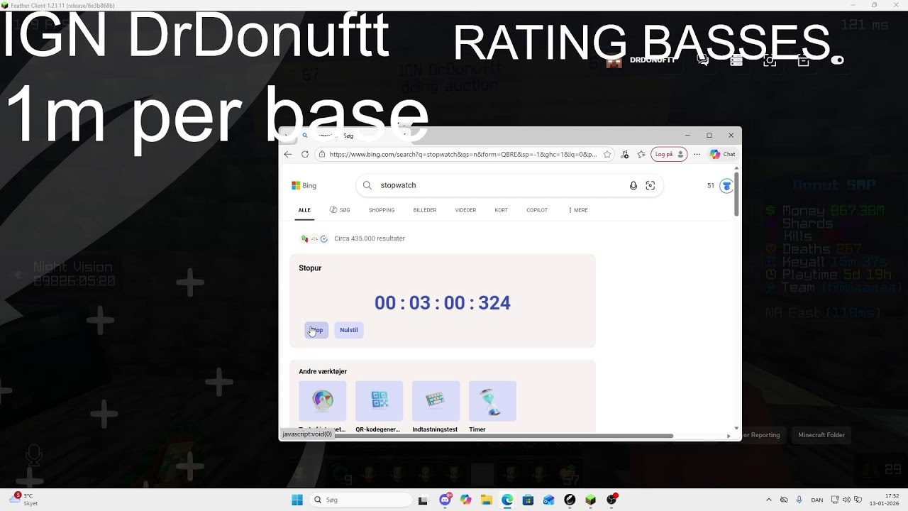 DONUT SMP BOUNTY STREAM RATING BASES 1M PER BASE