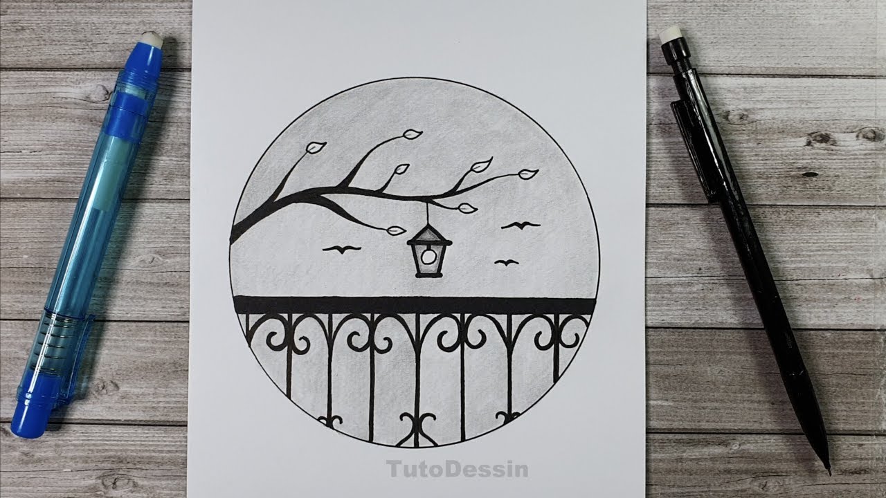 Dessin au crayon facile | Dessin de paysage | Comment faire dessins au crayon de papier