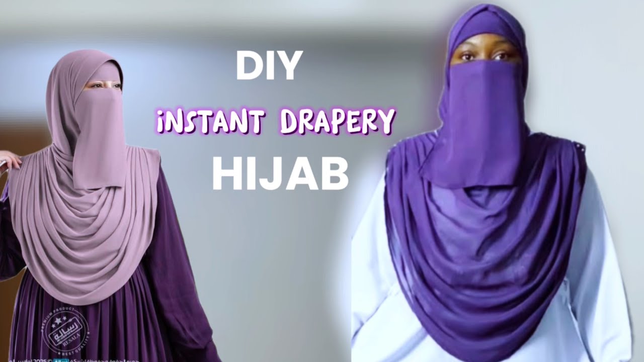 How to cut and sew an instant drapery hijab/ Indonesian hijab