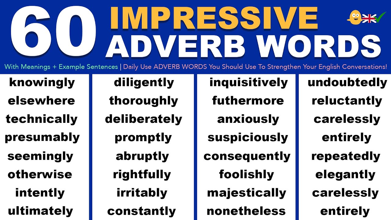 60 Impressive Daily Use ADVERB WORDS You Should Use To Strengthen Your English Conversations!