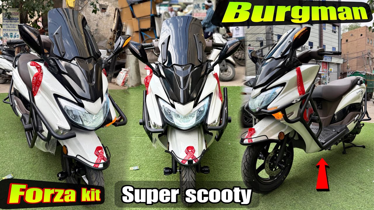 Suzuki Burgman 125 Modified | sofa Seat | Crash Guard | burgman Forza kit | Skd bike world