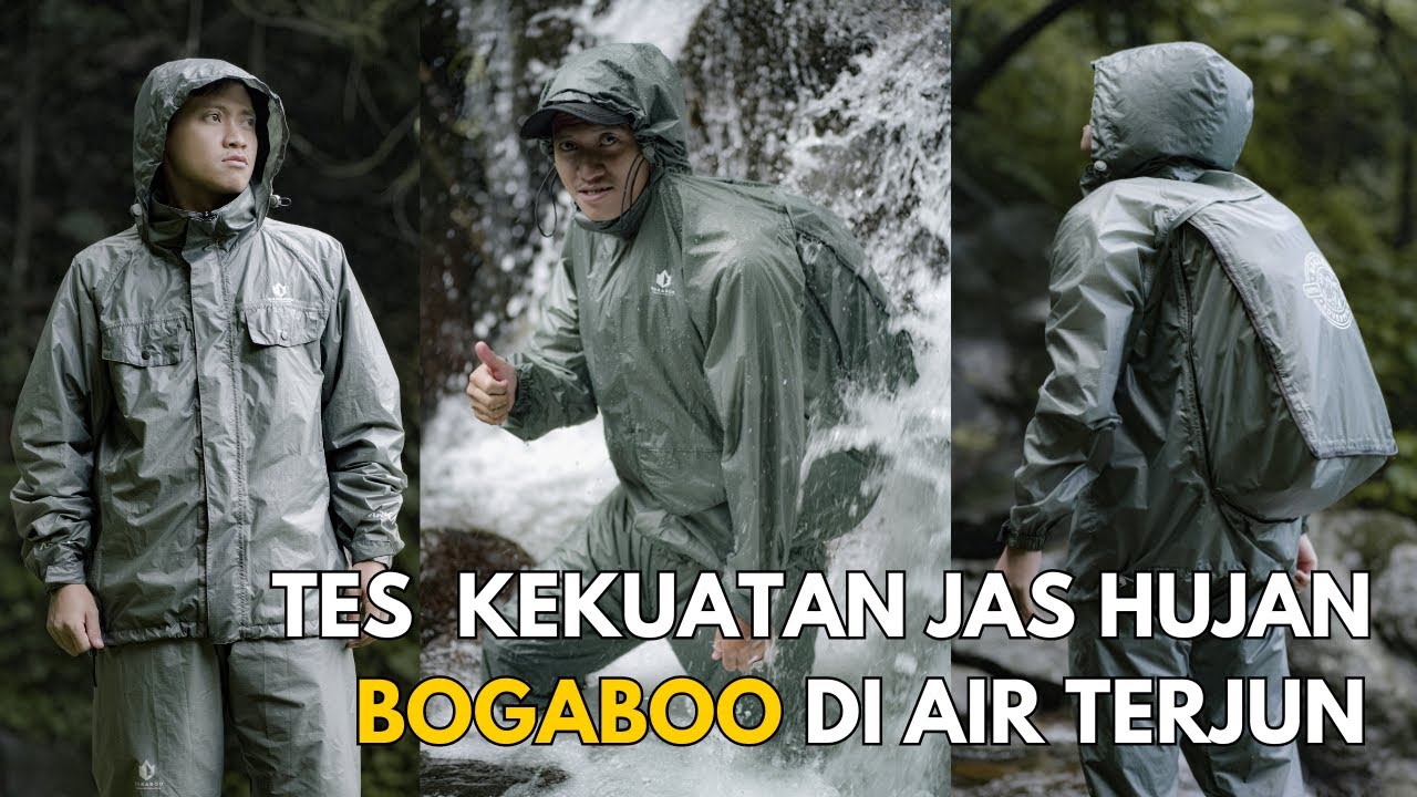 TEST KEKUATAN  JAS HUJAN BOGABOO DI AIR TERJUN | #JASHUJAN #BOGABOO