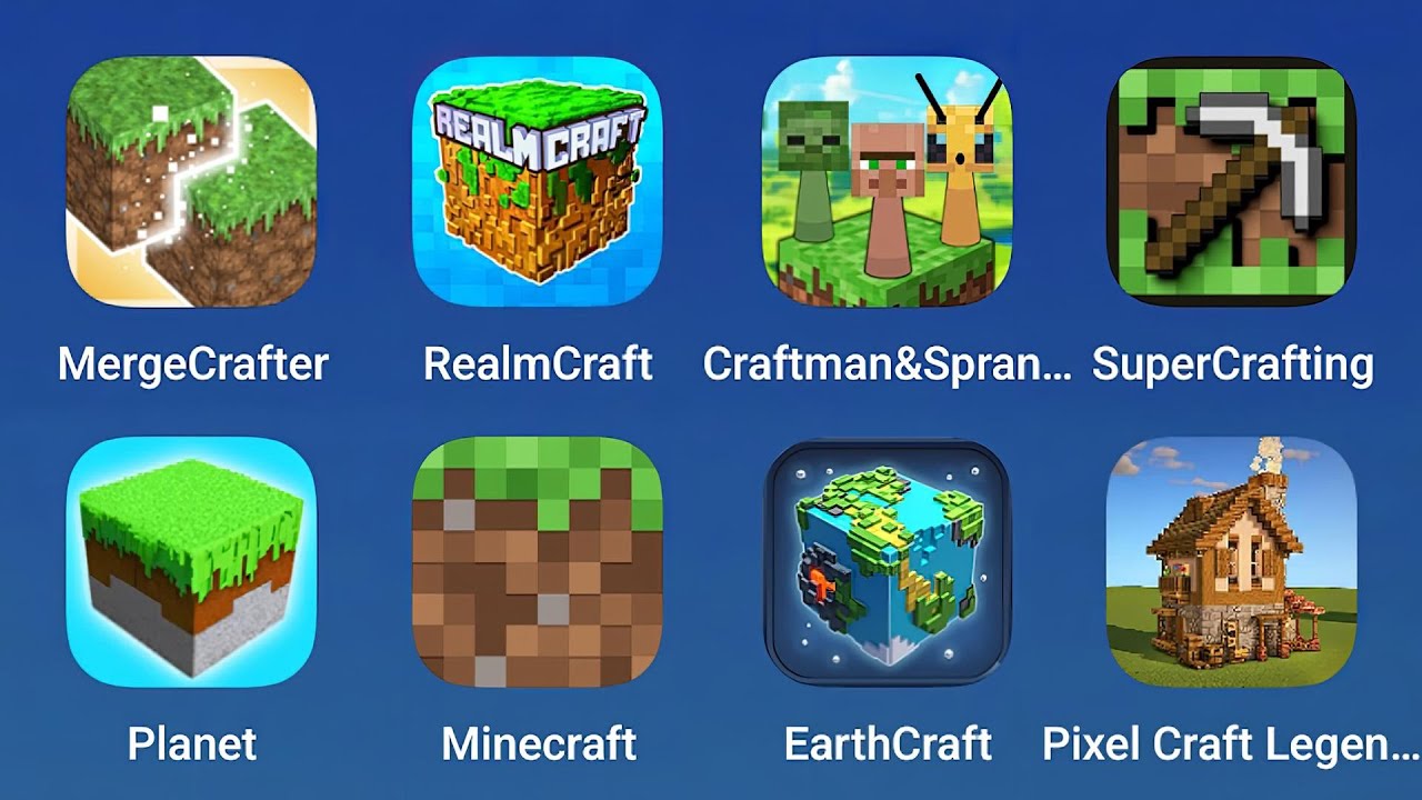 MergeCrafter, RealmCraft, Craftsman & Spranking, SuperCrafting, Planet, Minecraft, Earthcraft