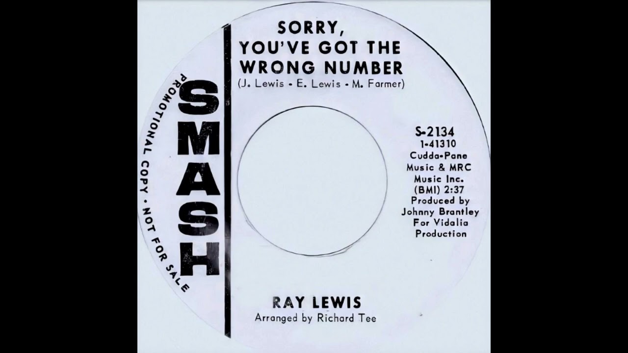 Ray Lewis - Sorry, You've Got The Wrong Number - US Smash Records Demo released 1968