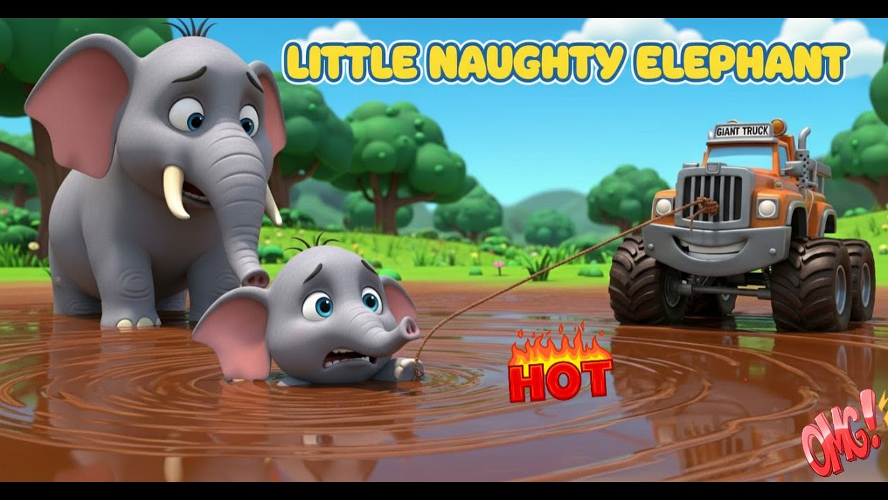 Naughty Jojo the Elephant & The Heroic Giant Truck! | Mud Puddle Adventure