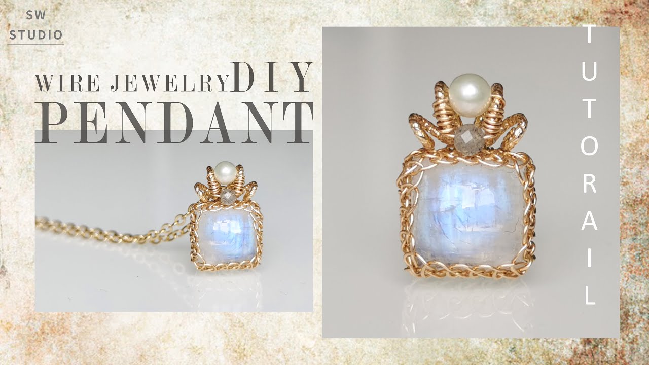 Pendant with cabochon/DIY Pendant/Wire Wrap Pendant Tutorial/DIY Jewelry/How to make