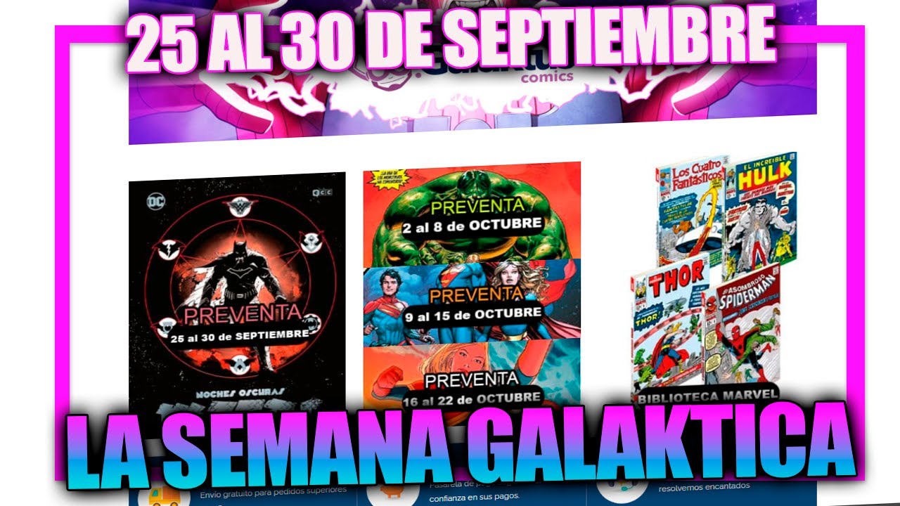 🔴Novedades GalaKticas de COMICS  📦25 al 30 de SEPTIEMBRE 🙅‍♂️