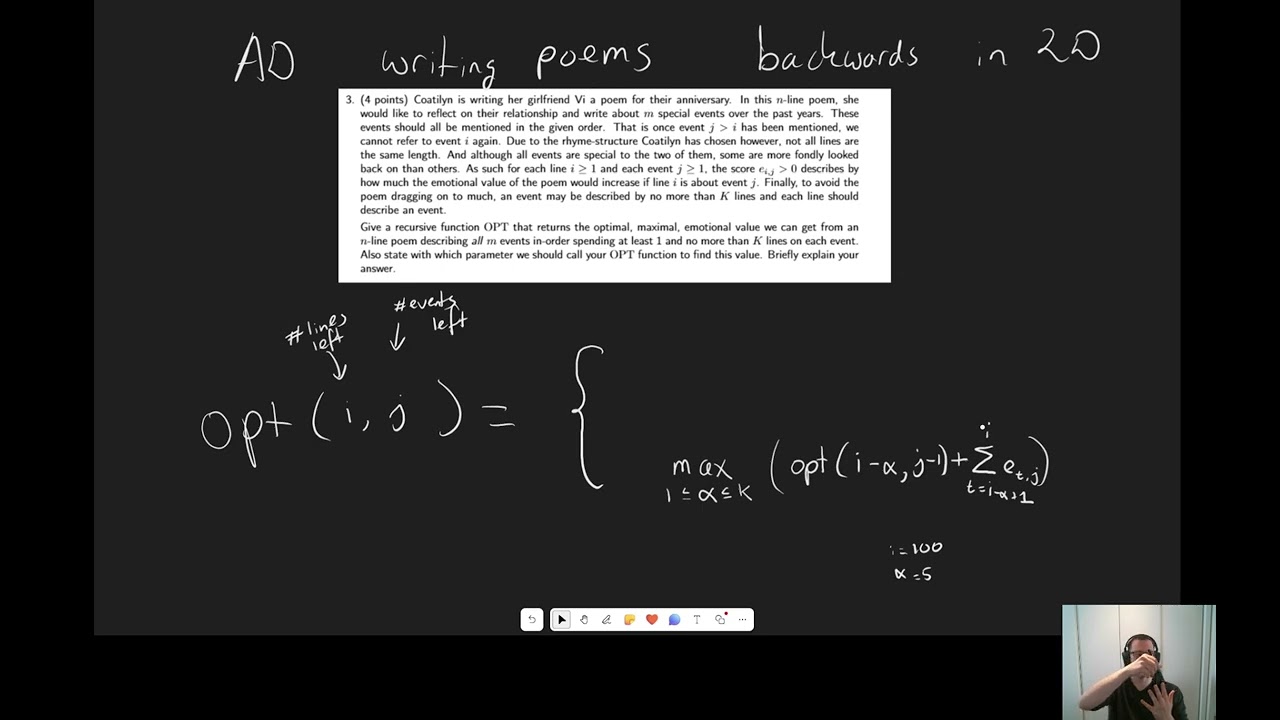 AD - Dynamic Programming (Poems in 2D Backwards)