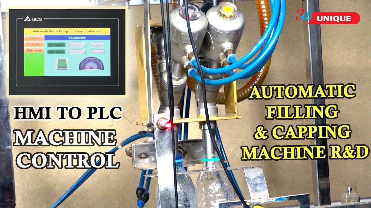 Delta HMI এবং  Delta PLC  ও ব্যবহার করে কিভাবে একটি মেশিন চালানো যায় ?Filling & Capping Machine