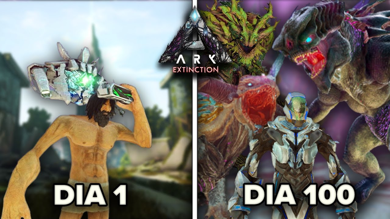 EU SOBREVIVI 100 DIAS NO ARK EXTINCTION + LORE COMPLETA