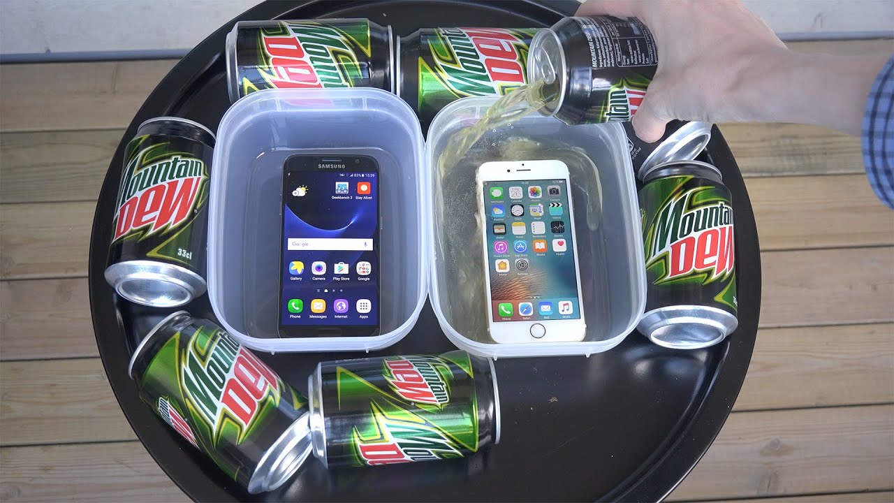 Samsung Galaxy S7 vs. iPhone 6S Mountain Dew 30 Hours Freeze Test! Will They Survive?!