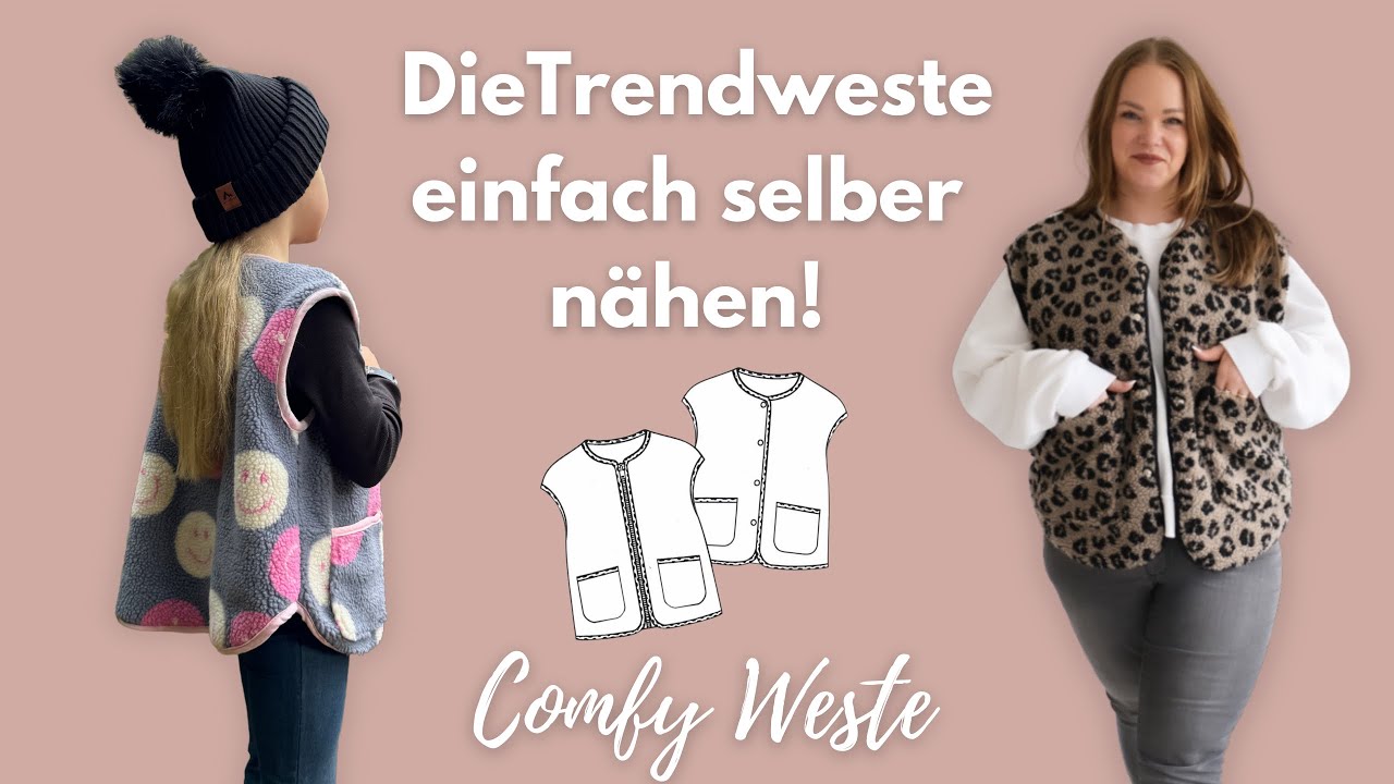 Diese Trend Weste darfst du nicht verpassen zu nähen 😍🙌🏻 Schnittmuster: Comfy Weste