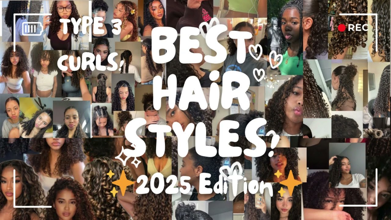 ✨CUTE HAIRSTYLES FOR ✨TYPE 3 CURLS! |✨2025 EDITION✨| TIPS by Katie