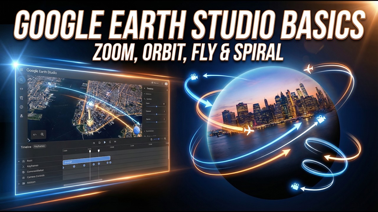 Google Earth Studio Basics – Complete Beginner Guide (Zoom, Orbit, FlyTo, Spiral Animation)