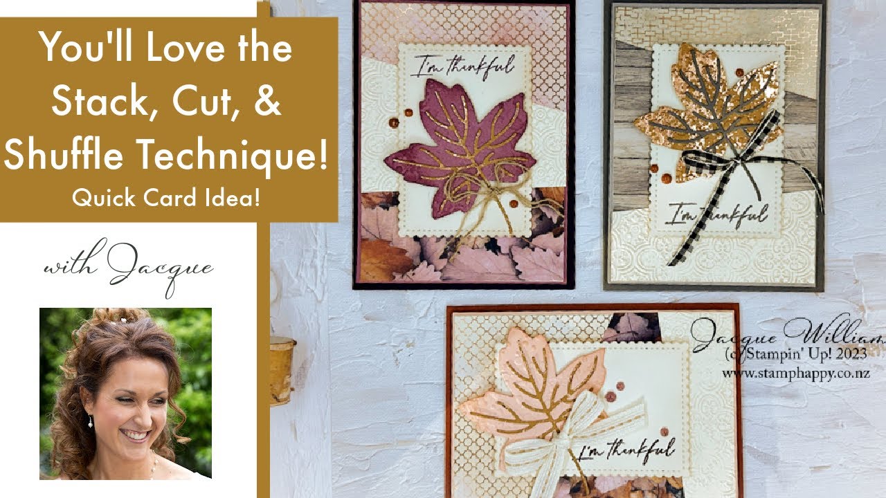 Stack, Cut, & Shuffle Card Fronts!  Make a Set of Cards in One Go!  with the All About Autumn Suite