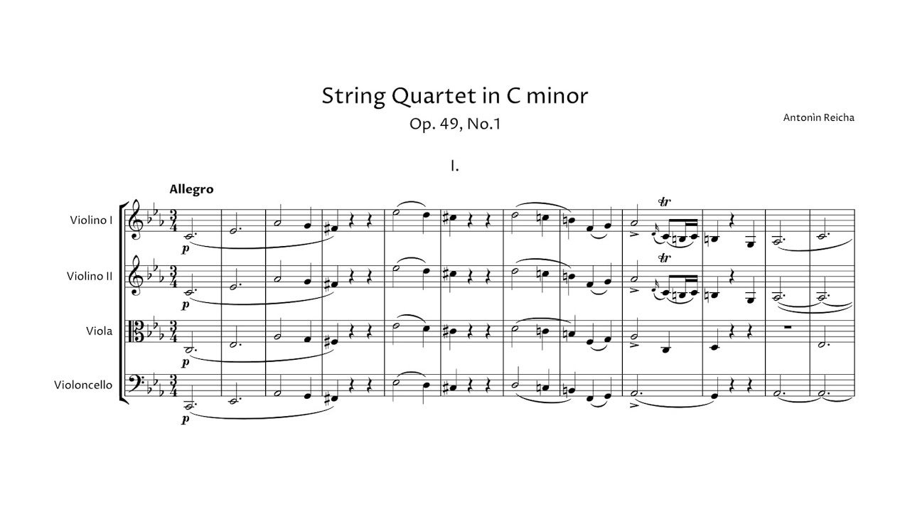 Antonín Reicha – String Quartet in C minor, Op.49 No.1 (250TH ANNIVERSARY)