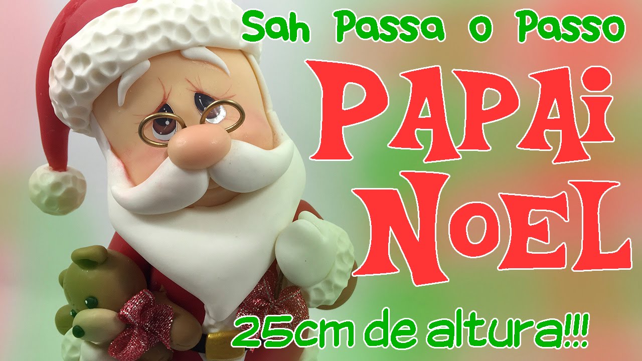 DIY - PAPAI NOEL Decorativo em Biscuit - Especial 20k de Inscritos - Sah Passa o Passo